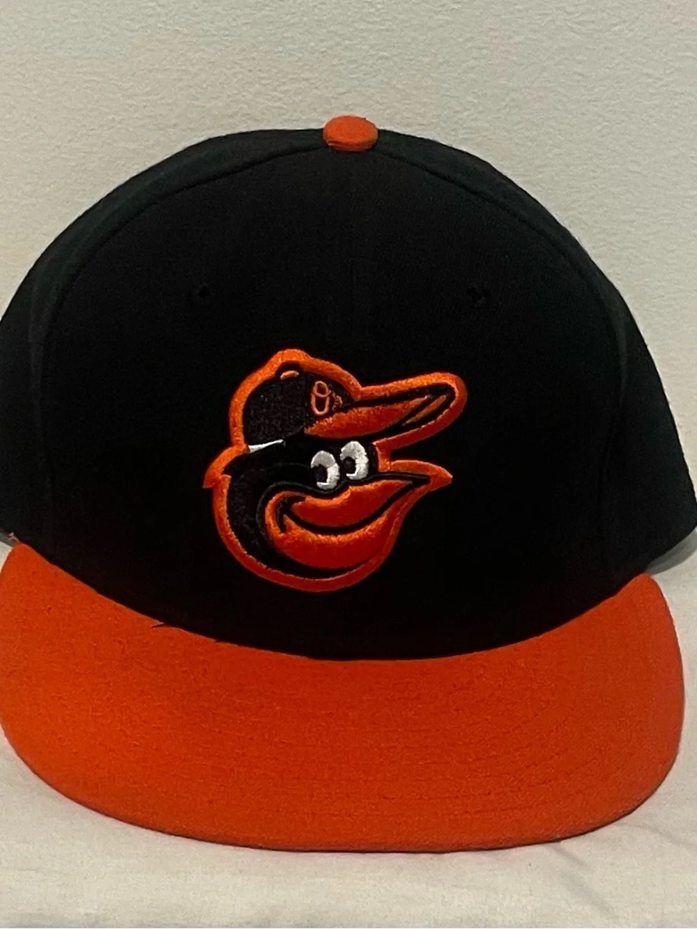 New Era Baltimore Orioles MLB Black and Orange Fitted Baseball Hat 7 1/2 - Picture 1 of 5
